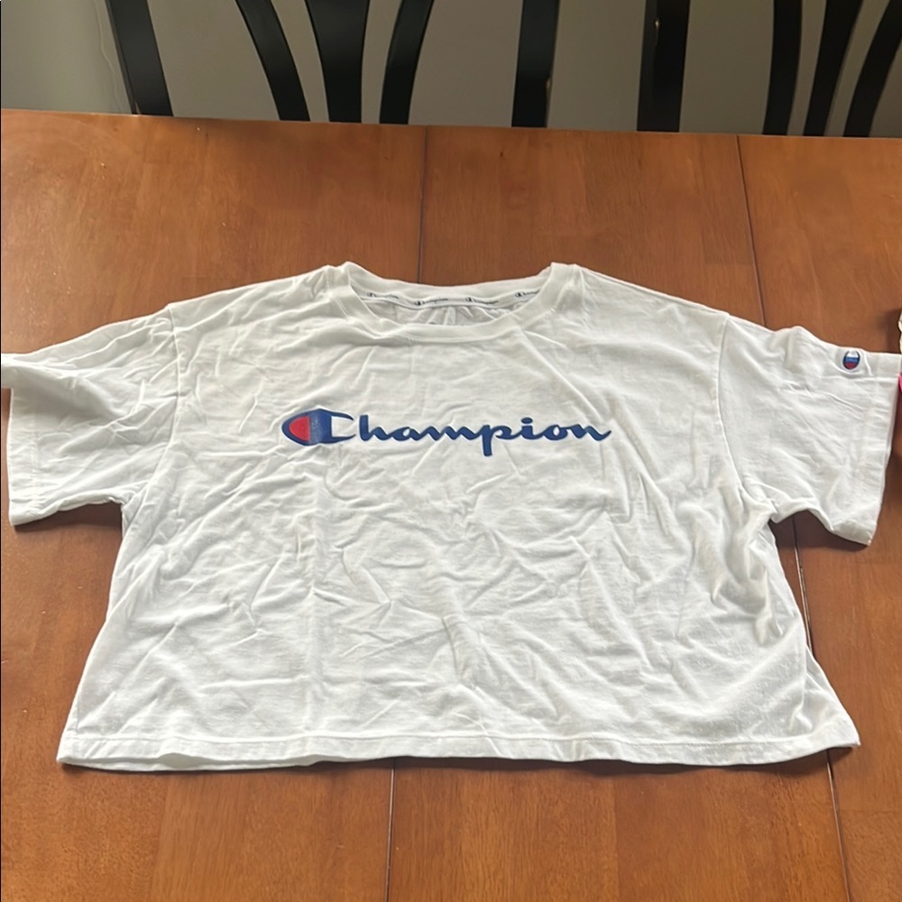 Champion White Cropped T-Shirt